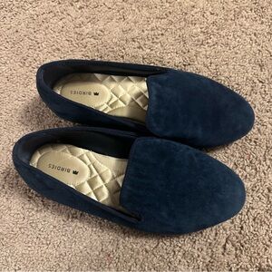 Birdies Navy Suede Slip-On Loafers for women 7.5